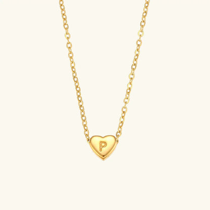 [GALE]Heart Initial Gold Necklace