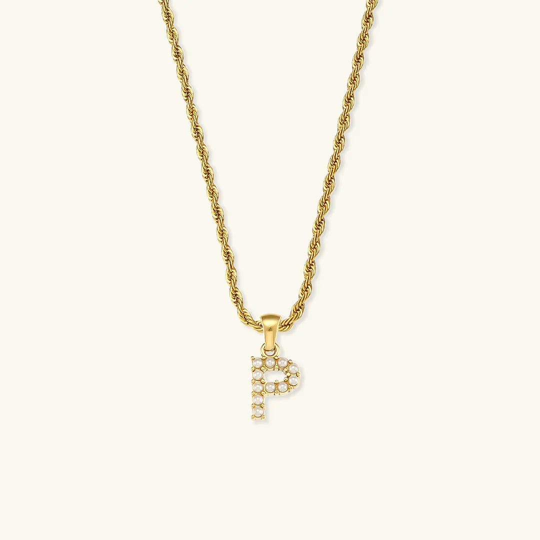 [GALE]Elodie Initial Letter Pearl Necklace