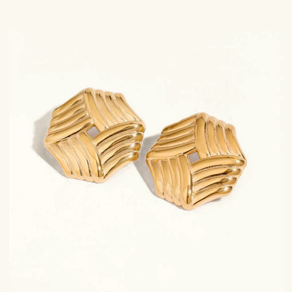 [GALE]Vanessa Criss Cut Gold Earrings