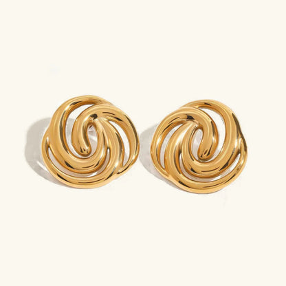 [GALE]Janice Triple Spiral Gold Earrings