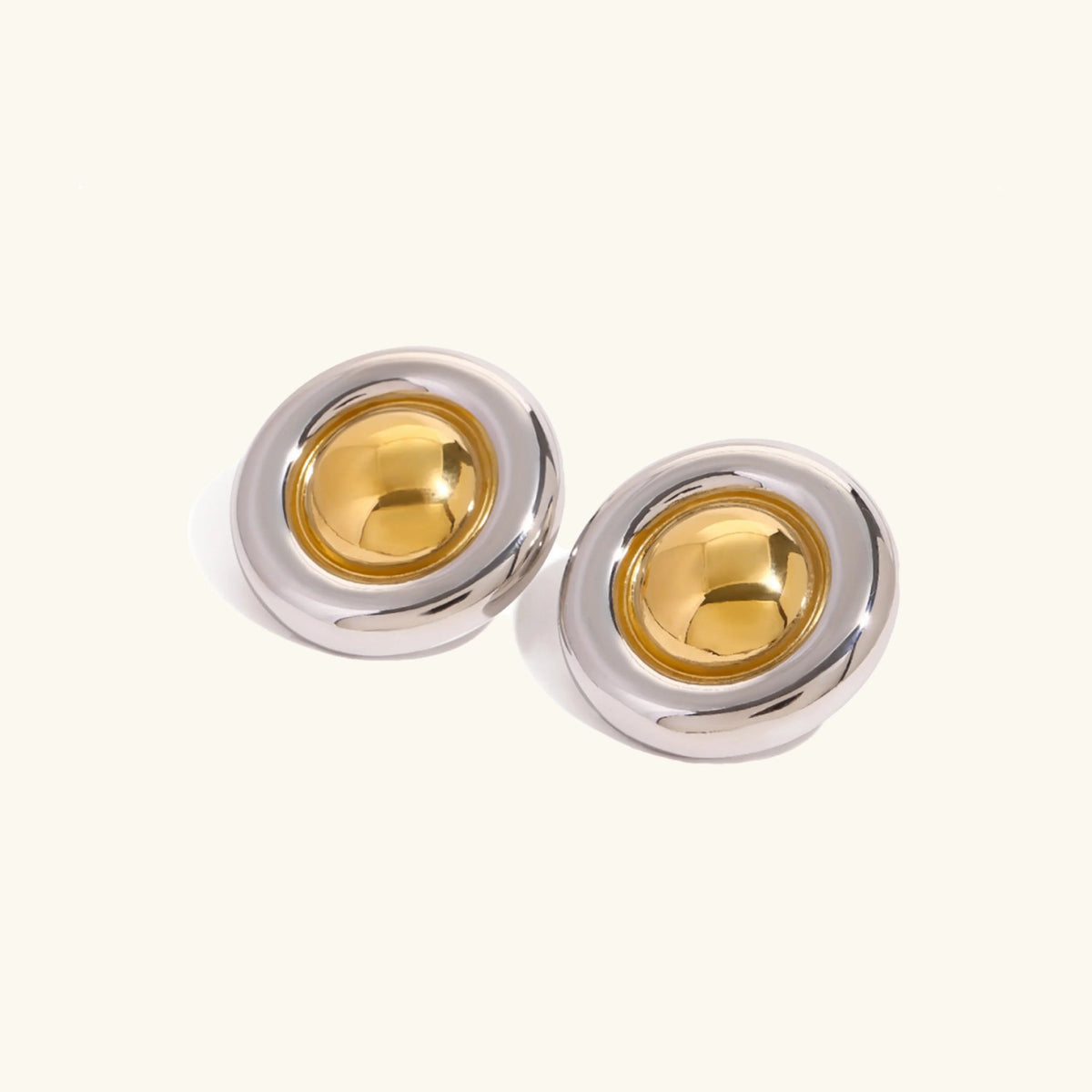 [GALE]Summers Gold Button Earrings