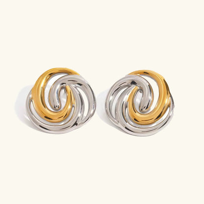 [GALE]Janice Triple Spiral Gold Earrings