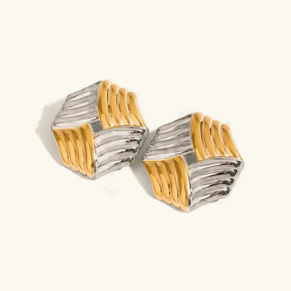 [GALE]Vanessa Criss Cut Gold Earrings