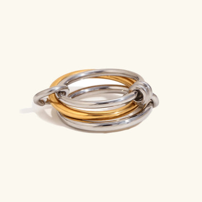 [GALE]Gabriela Two-Tone Ring Stack