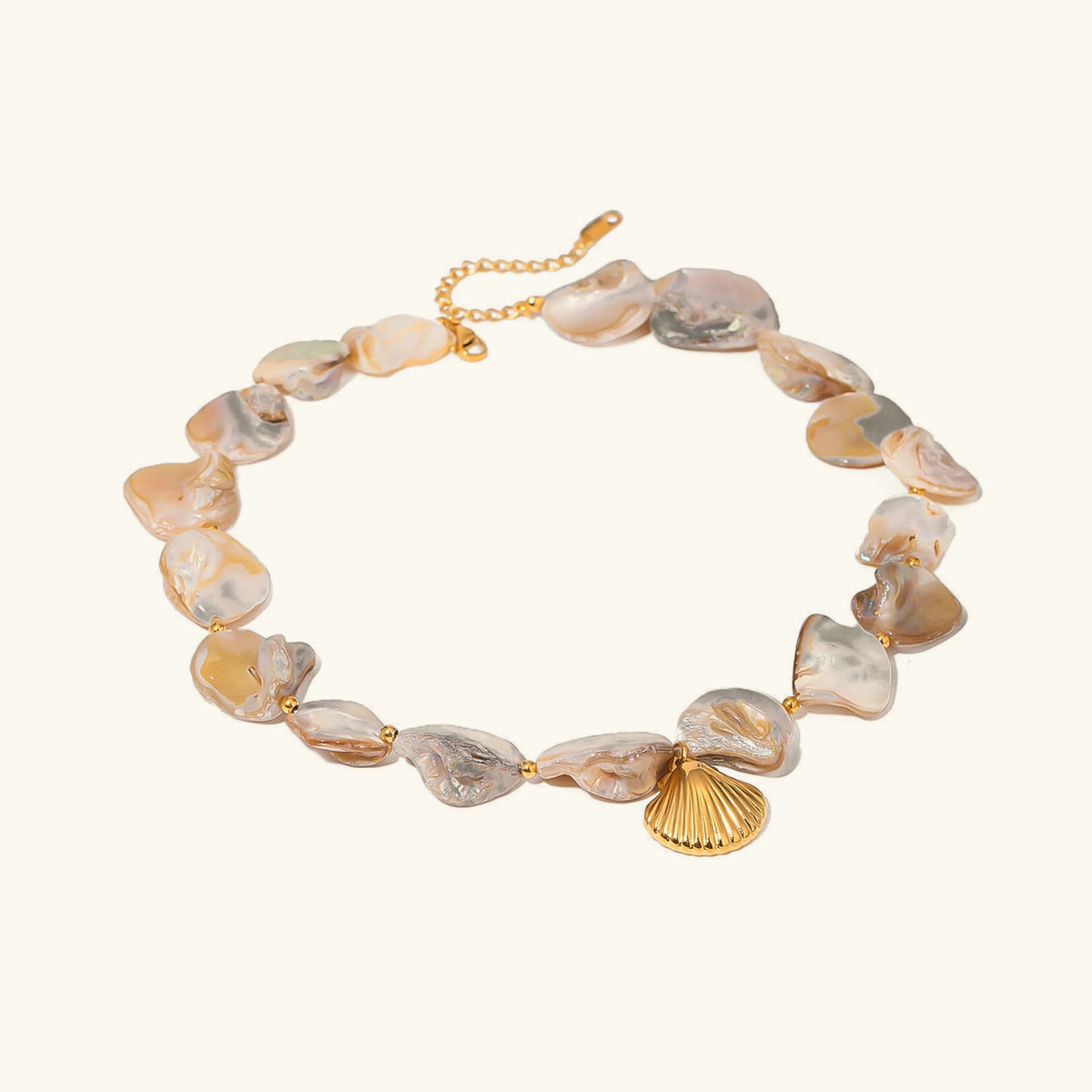 [GALE]Aquamarine Seashell Necklace