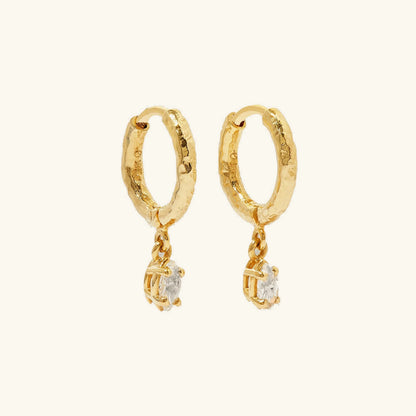 [GALE]Shayla Hammered Diamond Hoops