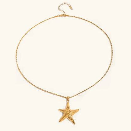 [GALE]Tammy Gold Starfish Necklace