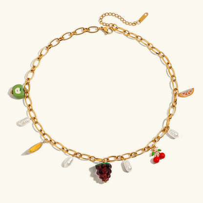 [GALE]Michelle Fruit Charm Gold Necklace