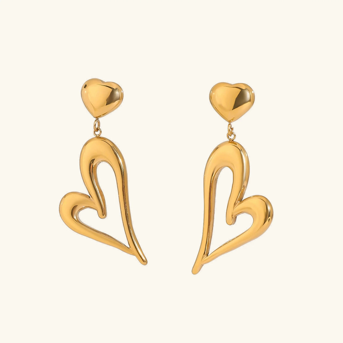 [GALE]Venus Gold Heart Earrings