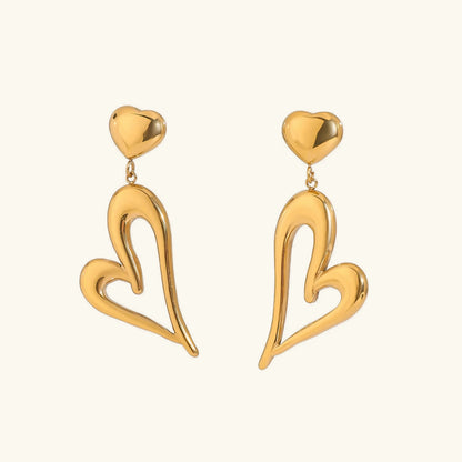 [GALE]Venus Gold Heart Earrings