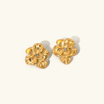 [GALE]Ainsley Floral Gold Earrings
