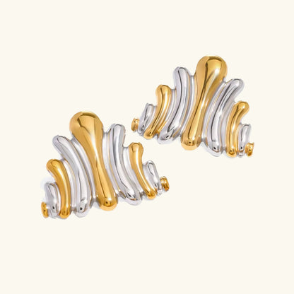 [GALE]Nora Ripple Gold Earrings