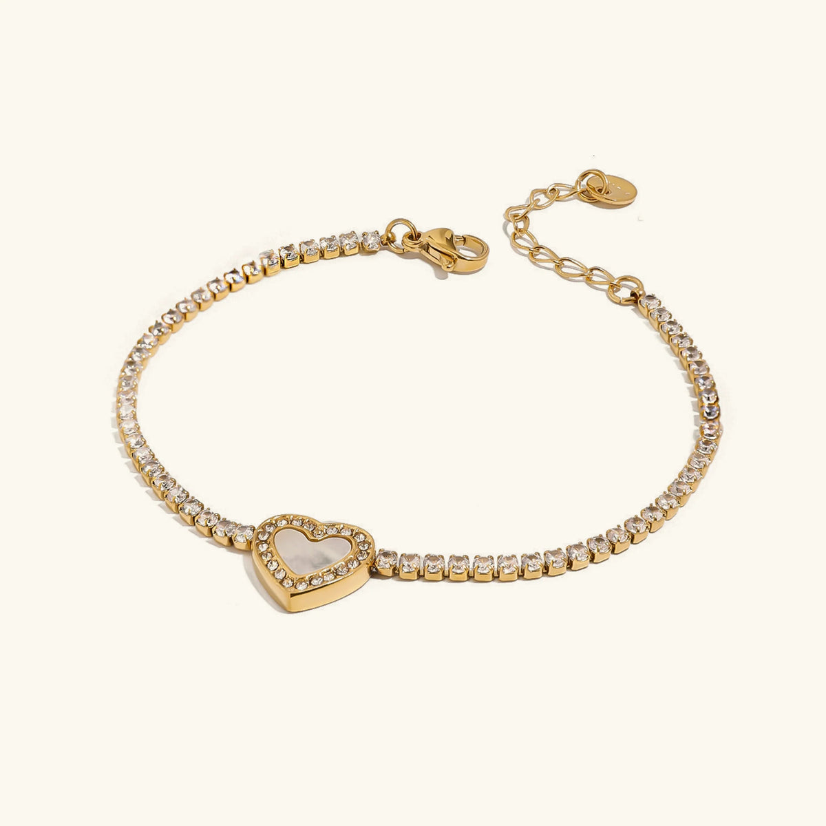 [GALE]Cameron Diamond Heart Tennis Bracelet