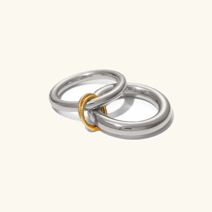 [GALE]Dune Stacked Gold Ring