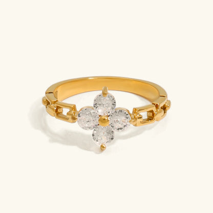 [GALE]Clestine Diamond Petal Ring