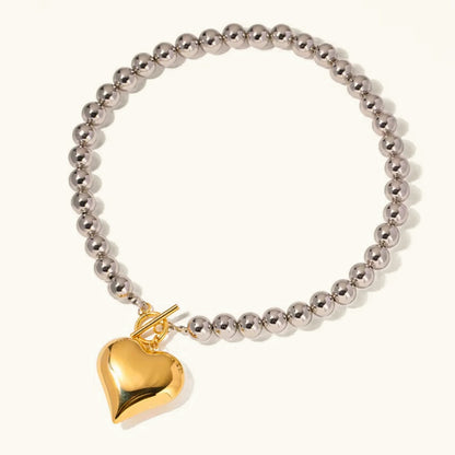 [GALE]Alicia Chunky Bead Heart Pendant
