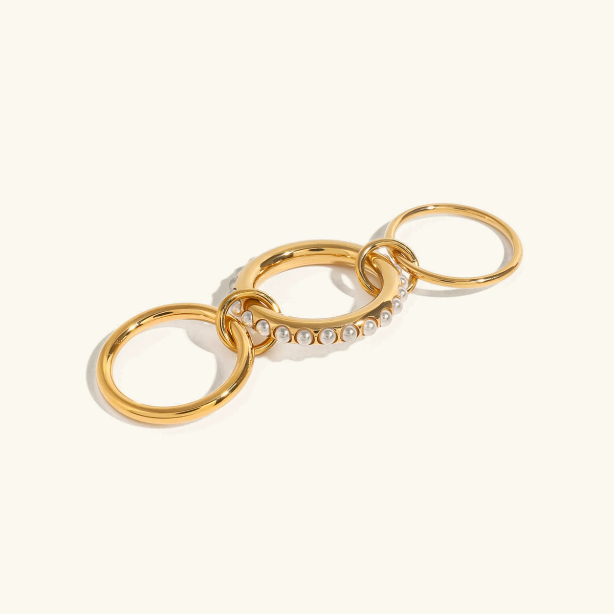 [GALE]Mikayla Stacked Freshwater Pearl Ring