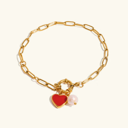 [GALE]Tanya Heart Pearl Bracelet