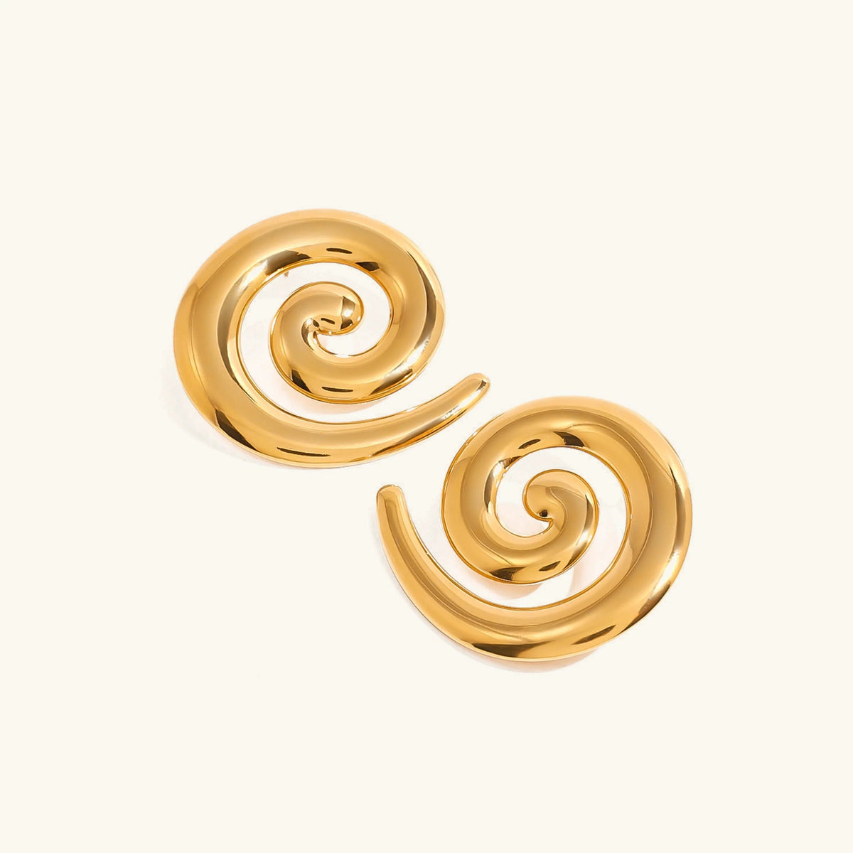 [GALE]Zarya Spiral Gold Earrings