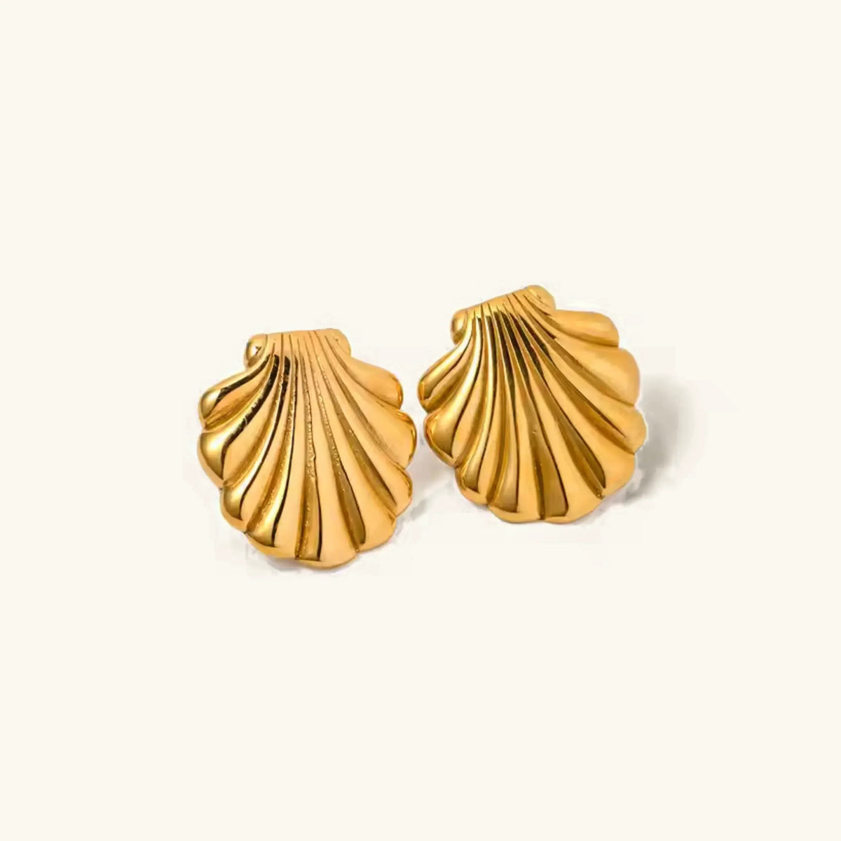 [GALE]Bayside Gold Seashell Earrings
