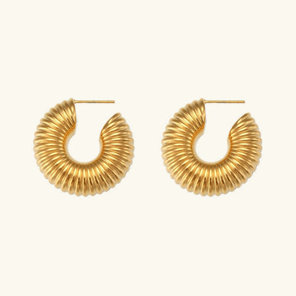 [GALE]Aubrey Textured Gold Hoops