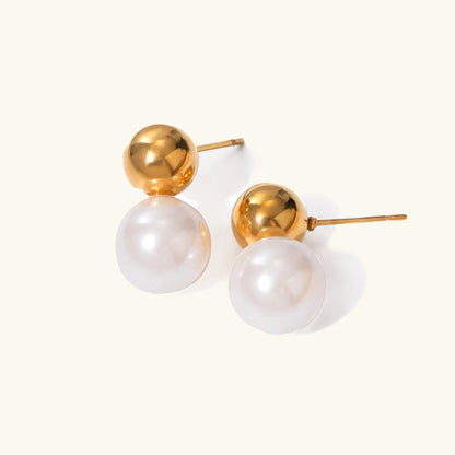 [GALE]Nautica Dome Pearl Earrings