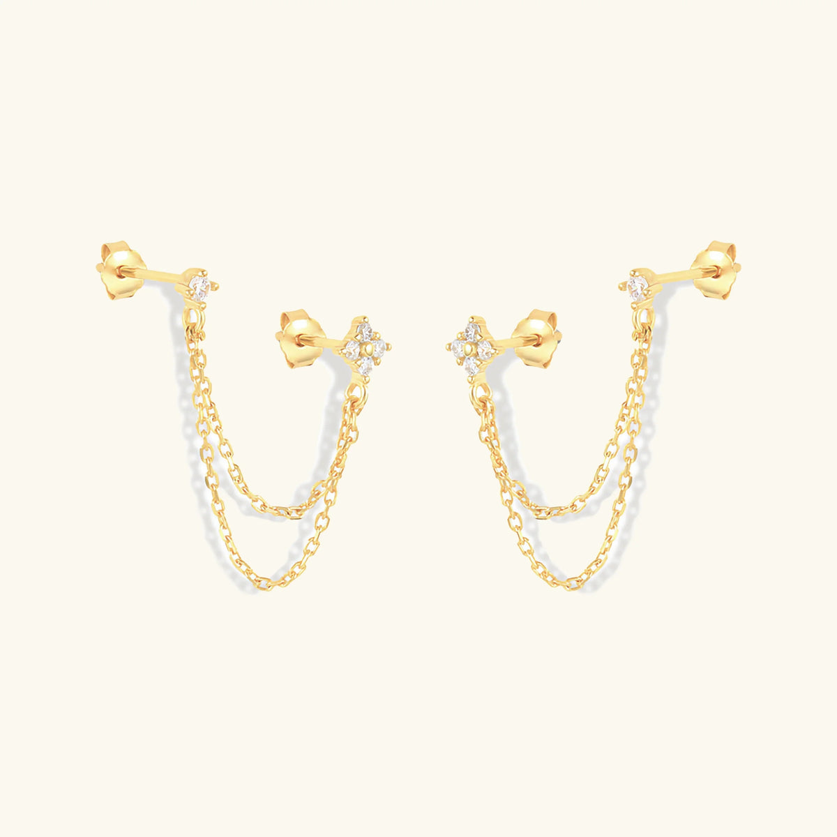 [GALE]Kendall Diamond Chain Stud