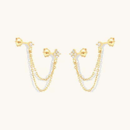 [GALE]Kendall Diamond Chain Stud