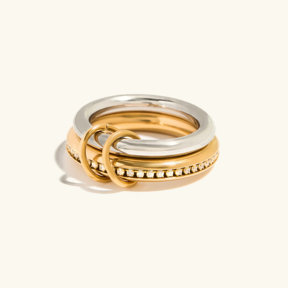 [GALE]Claire Two Tone Ring Stack