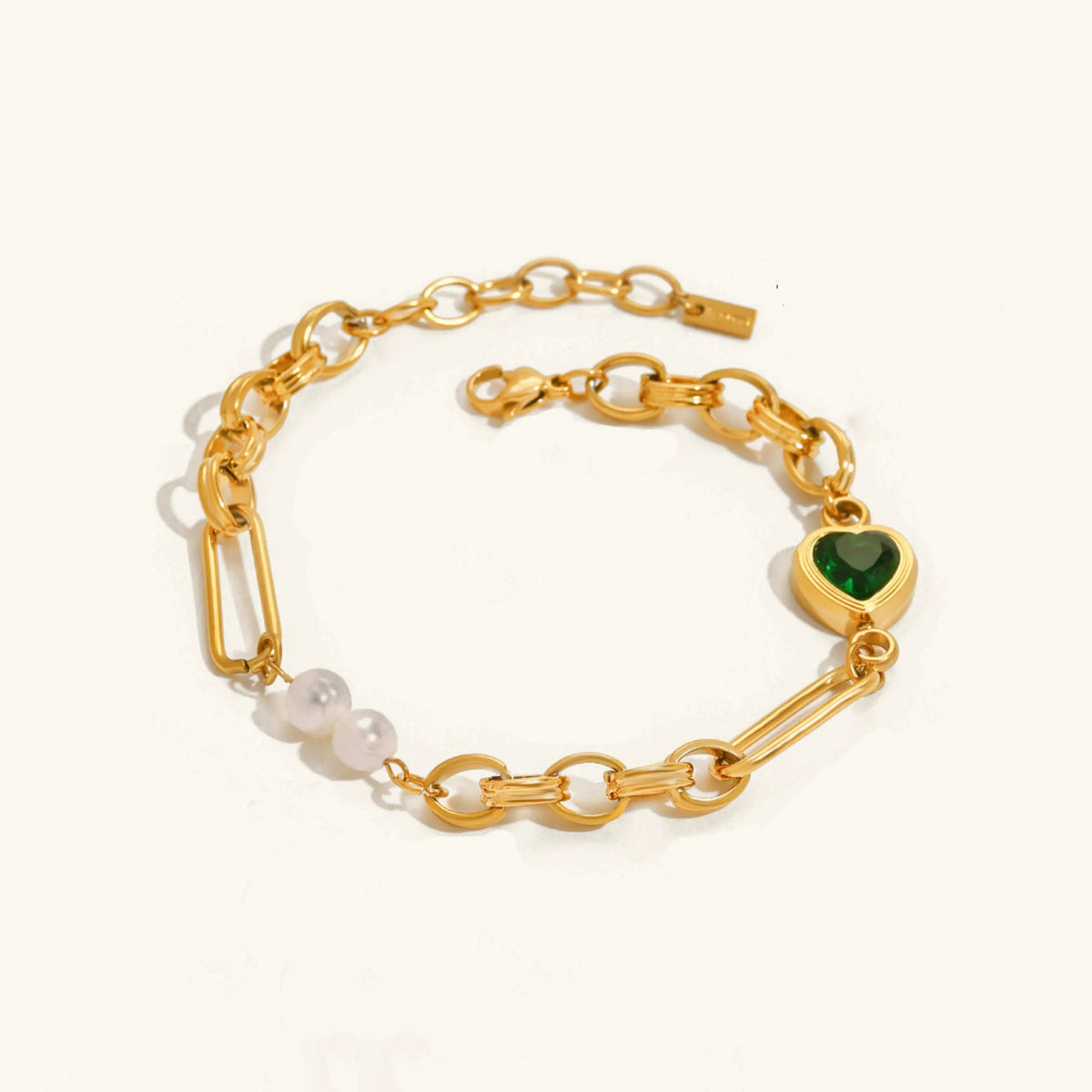 [GALE]Maddison Pearl Chain Gold Bracelet