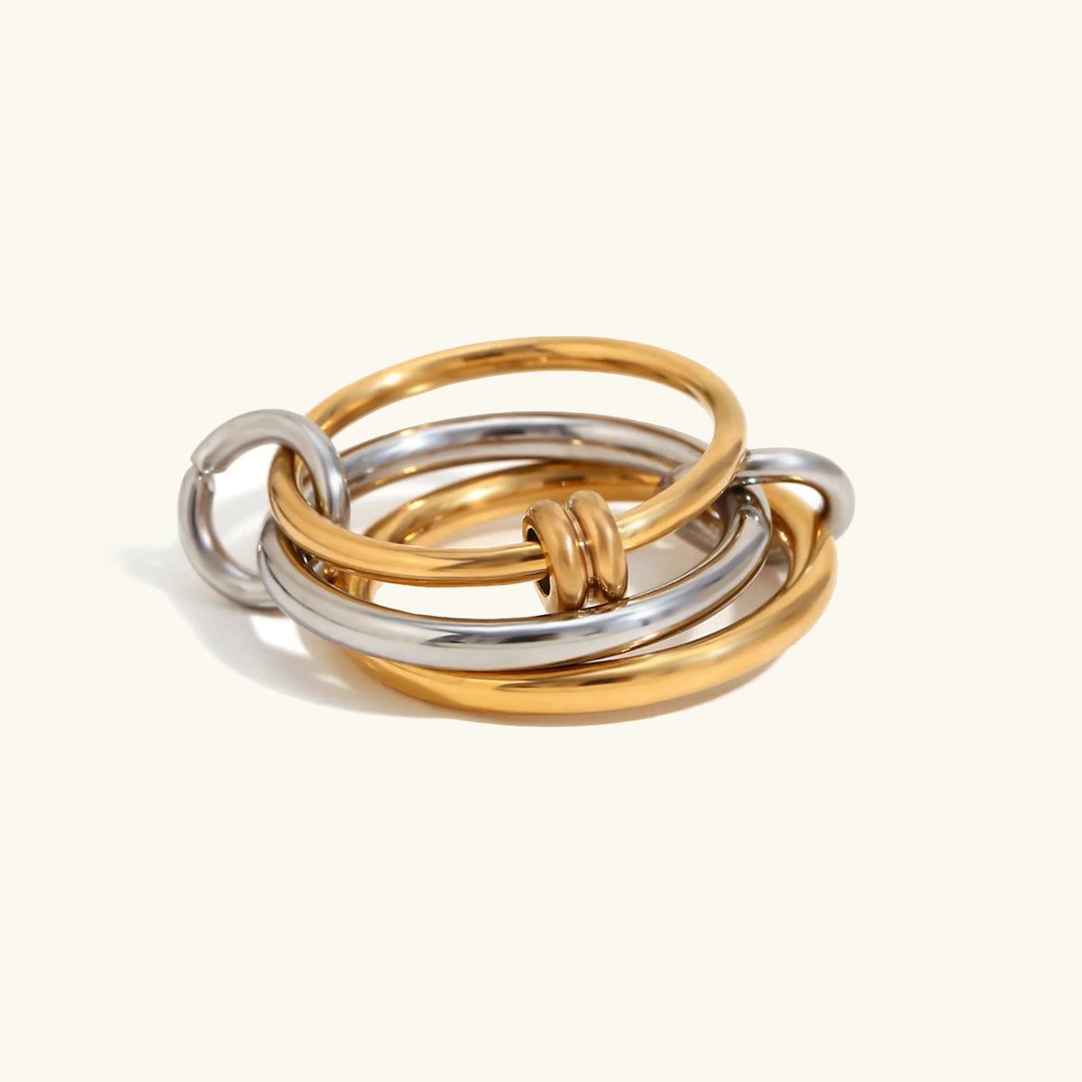 [GALE]Jessica Two-Tone Ring Stack