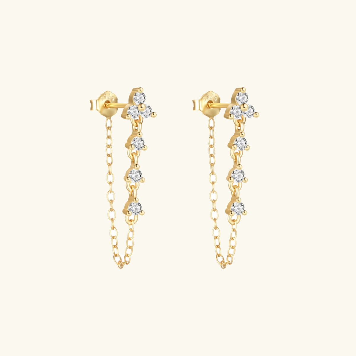 [GALE]Daniella Diamond Chain Stud