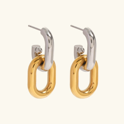 [GALE]Taylor Two Tone Double Hoops