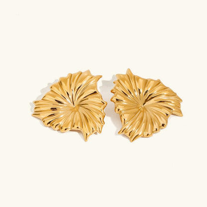 [GALE]Rafaela Sculpted Petal Gold Earrings