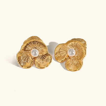 [GALE]Klara Floral Pearl Earrings