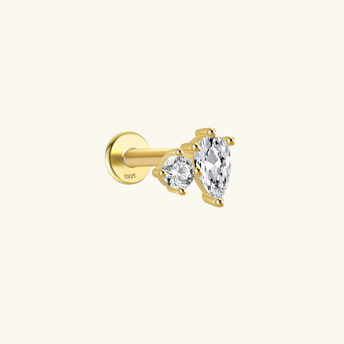 [GALE]Kate Flat Back Diamond Stud