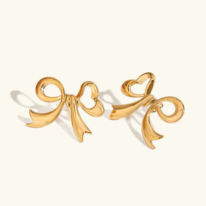 [GALE]Carissa Gold Bowtie Earrings