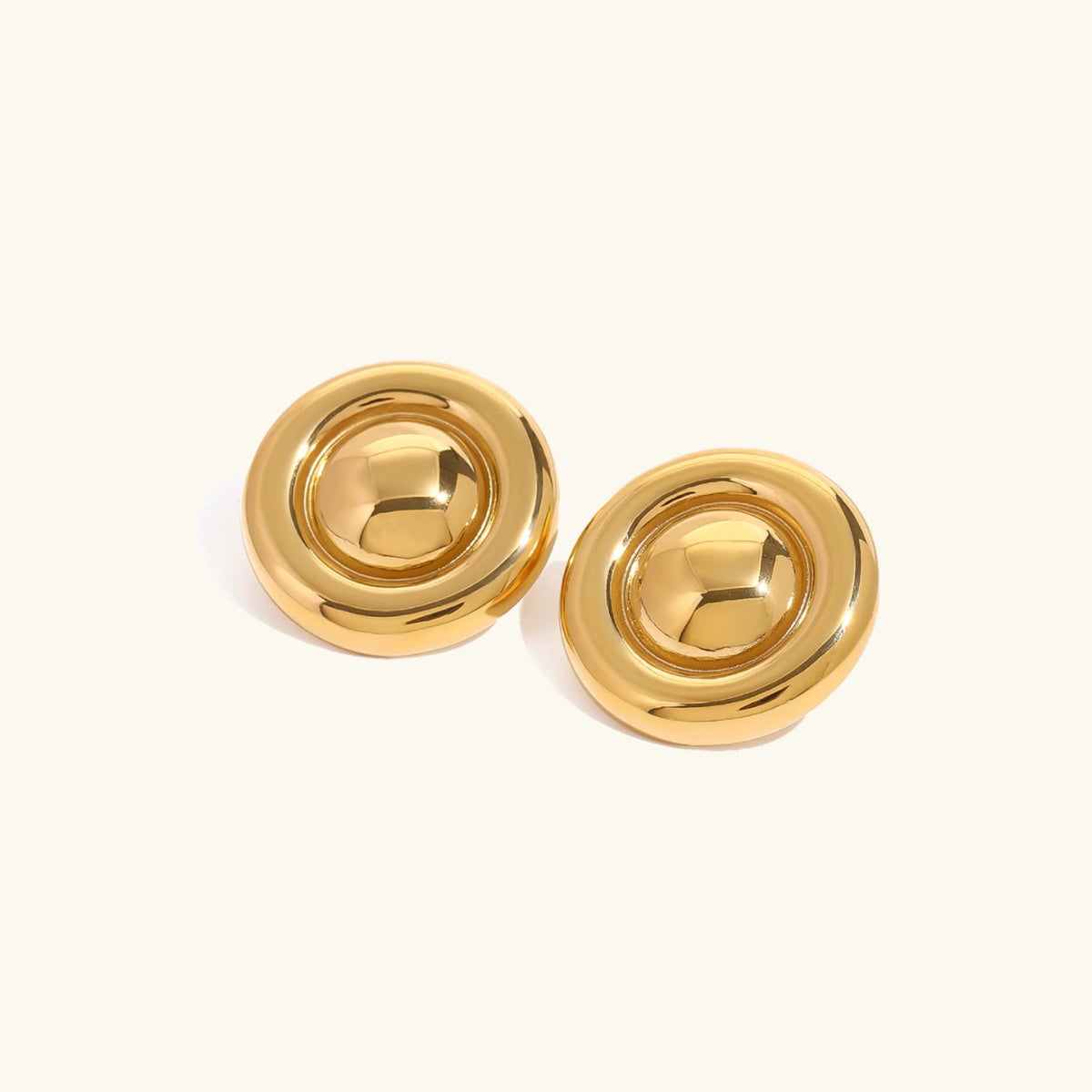 [GALE]Summers Gold Button Earrings