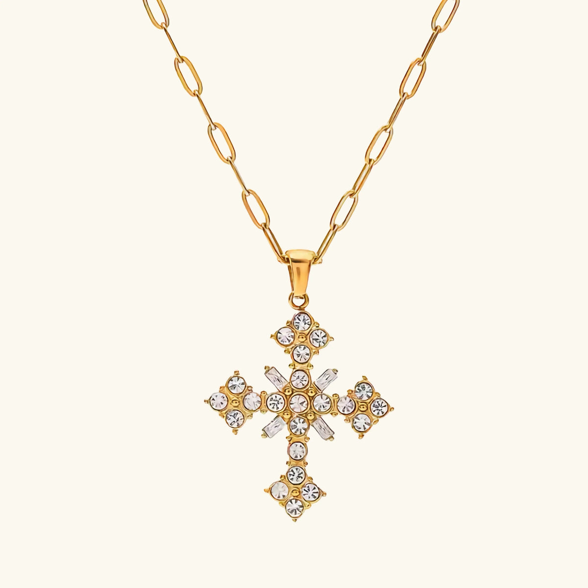 [GALE]Divina Crystal Cross Necklace