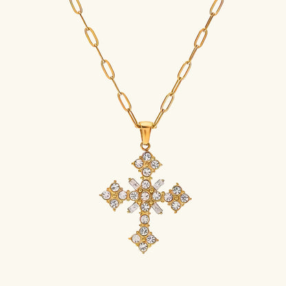 [GALE]Divina Crystal Cross Necklace