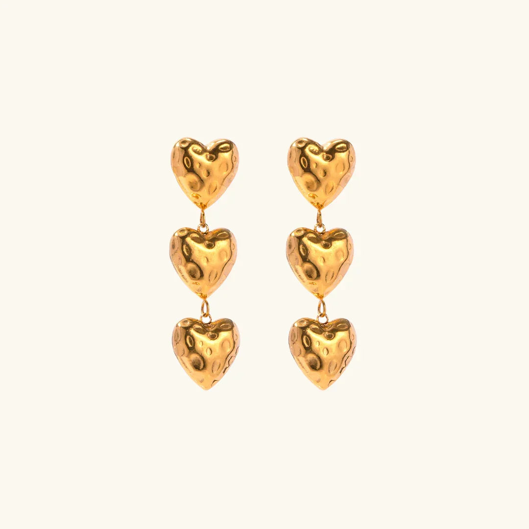 [GALE]Heather Heart Gold Earrings