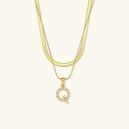[GALE]Fiona Layered Gold Initial Letter Necklace