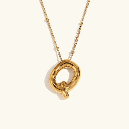 [GALE]Balloon Gold Initial Necklace