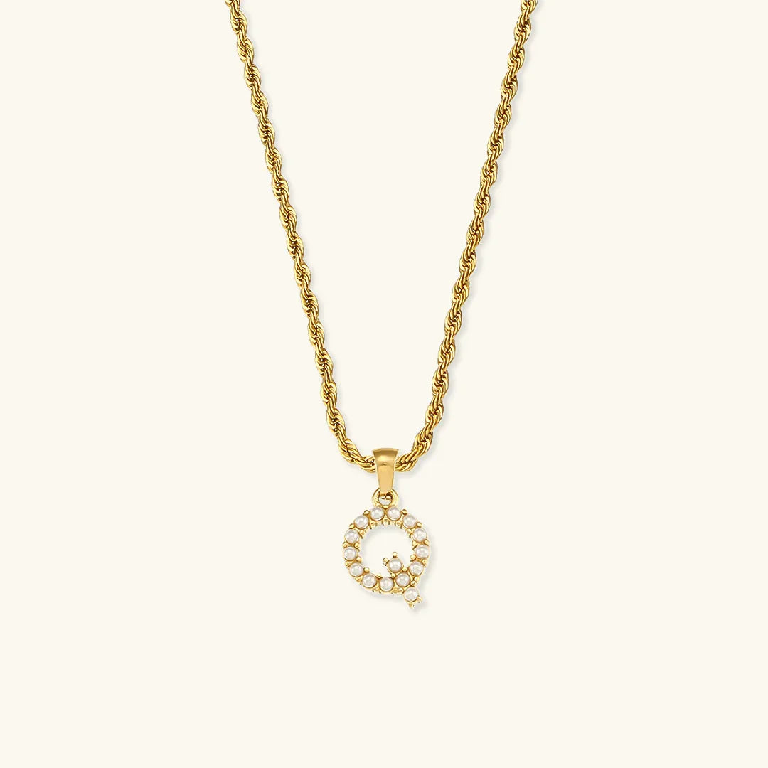 [GALE]Elodie Initial Letter Pearl Necklace