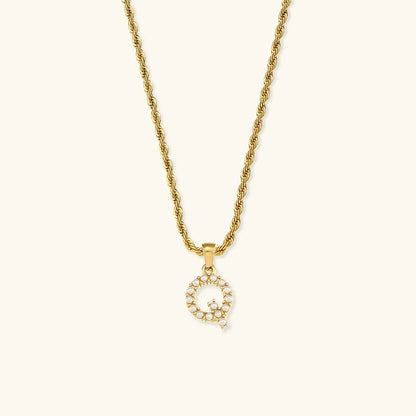 [GALE]Elodie Initial Letter Pearl Necklace