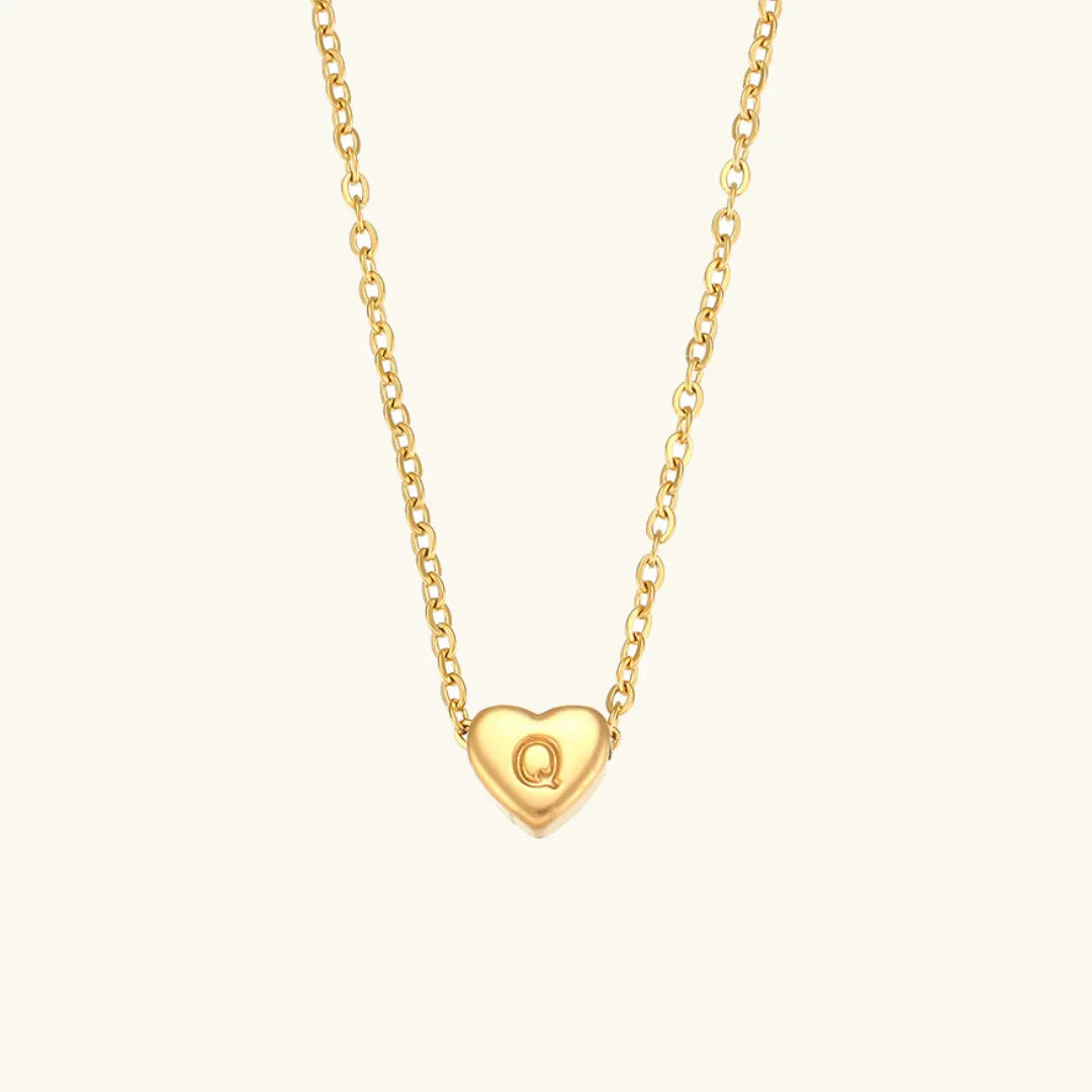 [GALE]Heart Initial Gold Necklace