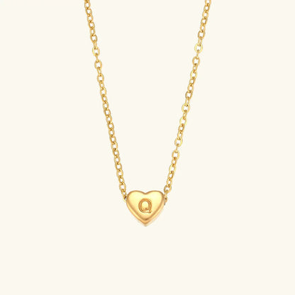[GALE]Heart Initial Gold Necklace