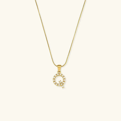 [GALE]Augustine Initial Letter Pearl Necklace