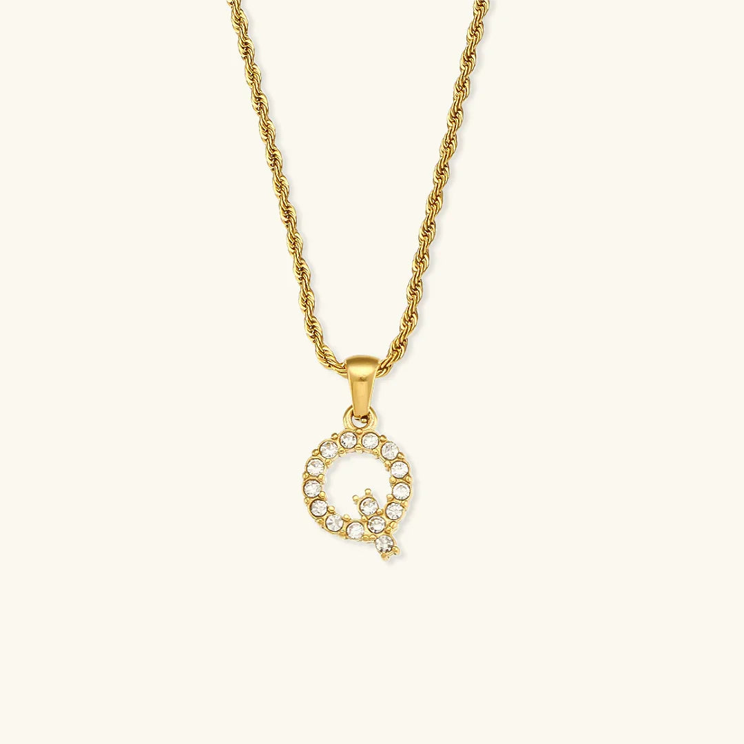 [GALE]Maeve Letter Initial Diamond Necklace