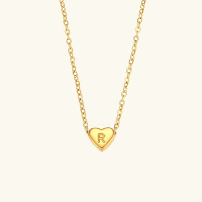 [GALE]Heart Initial Gold Necklace